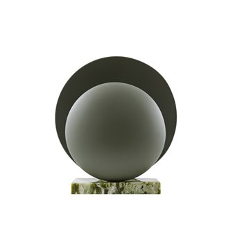 Okrągła designerska lampa stołowa zielona na komodę Globen Lighting 02